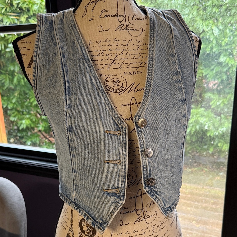 Classic Light Blue Denim Vest - Womens Jacket & Coat